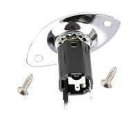 Hoement Full-contact Guitar Output Jack Brushed Chrome Socket Metal Endpin Plug for Guitar Accessory