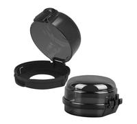 Hoement Gas Stove Knob Covers Black 2pcs Childproof Safety Caps for Burner Switch Protection Plastic Material with Easy Installation and Cleaning, for Home and Kitchen Use