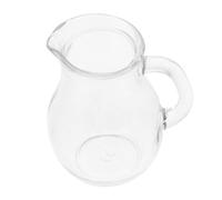 Hoement Glass Milk Pitcher 250ml Small Creamer Pitcher with Handle Multi-Function Household Milk Accessories Retro Style for Daily Use