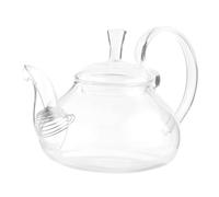 Hoement Glass Teapot with Raised Handle Clear Embellished Tea Ware for Loose Leaf Scented Tea Brewing and Use