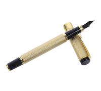 Hoement Golden Fountain Pen Stylish and Creative Mini Writing Pen with 0.5mm Fine Tip, Lightweight Iraurita Material for Comfortable Use, for Business Sign and Home Use