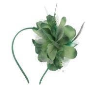 Hoement Green Feathered Floral Headband for Women Lightweight Handmade Hair Accessory with Advanced Dyeing Technology, for Wedding Parties and Dance Events