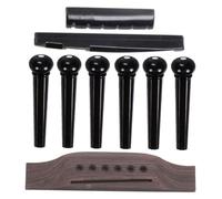 Hoement Guitar Bridge Nut Set Replacement Saddle Nut Pin for Acoustic Guitar 9pcs Set Wooden Plastic Material