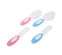 Hoement Hair Care Set with Soft Bristles Hair Brush and Comb Ergonomic Handle Bath Brush Newborn Grooming Kit for Pink and Blue Stylish Essentials for Gentle Shampoo