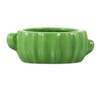 Hoement Hamster Food Bowl for Small Pets Daily Feeding Needs Enough Capacity Ceramic with Cactus Shape and Light Green Colour, Not Easy to Break and Long Serving Life