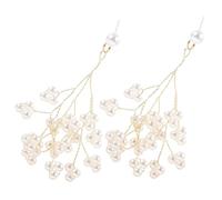Hoement Handcrafted Pearl Dangler Earrings Long Leaf Studs for Women Elegant Jewelry for Party Casual Dress-up Charming and Fashionable Accessories