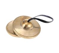 Hoement Handmade Tibetan Brass Cymbals Bell for Meditation and Religious Ceremony Small Portable Percussion Instrument Producing Harmonic Tones to Enhance Positive Energy and Mental