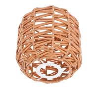 Hoement Handmade Woven Bulb Guard Light Shade Faux Rattan Farmhouse Pendant Cover with Vintage Japanese Style Rustic Lampshade for Dining Room and Guesthouse Decor