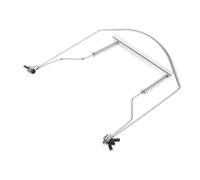 Hoement Harmonica Neck Holder Metal Frame Adjustable Stainless Steel Harp Rack for Mouth Organ Comfortable Hands Playing Accessory in Silver