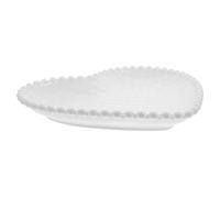 Hoement Heart Shaped Plate Dessert Serving Tray Ceramic Snack Dish White Decorative Food Plate for Parties and Events for Fruits and Appetizers