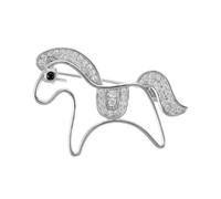 Hoement Hollow Horse Brooch Pin Lightweight Metal Scarf Clip and Lapel Badge for Women Dual-purpose Equestrian Jewelry Compact Artistic Design for Business Meetings Parties and Daily