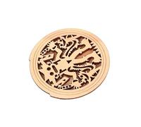 Hoement Human Pattern Maple Wood Sound Hole Cover for Guitars Easy Install Feedback Buffer Protects Soundhole Decorative Hollow Design No Modifications Needed