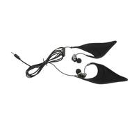 Hoement In-ear Elves Ear Earphones with Microphone Lightweight Impact-resistant Wired Headset for Online Courses Calls Conference Stereo Sound and Deep Bass in Black