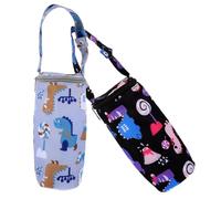 Hoement Insulated Baby Bottle Thermal Bag for Stroller, Nursing Milk Bottle Warmer with Grey and Dark Color, Portable 2pcs Set for Travel and Daily Feeding