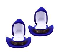 Hoement Jewelry Boxes Decorative Display Holder Western Style 2pcs Hat with Flocking Material for Necklace and Earring Storage Decorative Display Holder for Home and Travel