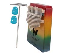 Hoement Kalimba Keys Thumb Piano for Beginners Portable Finger Piano Body Musical for Travel Home Office Decoration Engraved Scale for Style