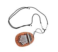 Hoement Kalimba Mini Musical Instrument 8-key Lanyard Thumb Piano Wooden Keys for Beginners