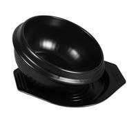 Hoement Korean Cooking Stone Bowl Ceramic Soup Pot with Tray for Bibimbap and Stew Gas Stove Safe Hot Food Container Versatile Korean Cookware for Family Meals