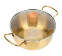 Hoement Korean Ramen Pot Stainless Steel Double Handle Stew Pot with Lid Non-Stick for Soup Noodles and Instant Meals Housewarming Kitchenware Essential