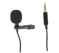 Hoement Lapel Microphone 3.5mm Clip-on Mini Lavalier Mic with 1.5m Shielded Cable for PC Video Recording Interview and Live Streaming Use