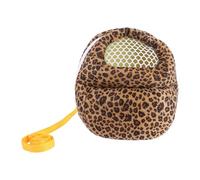 Hoement Leopard Print Velvet Pet Carrier Bag for Hamster with Comfortable Carrying and Easy Storage, Fashionable Small Animal Travel Backpack for Trips and Sightseeing Random Color