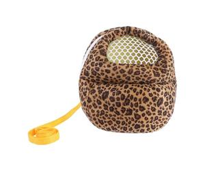Hoement Leopard Print Velvet Pet Carrier Bag for Hamster with Comfortable Carrying and Easy Storage, Fashionable Small Animal Travel Backpack for Trips and Sightseeing Random Color