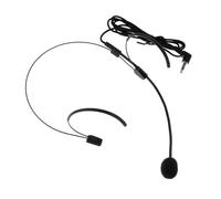 Hoement Lightweight Black Head Mounted Microphone with Flexible Wired Boom, Compact Design and Easy to Store Performance Headset Mic for Stage and Speaking Use