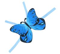 Hoement Lightweight Soft Felt Cloth Butterfly-shape Cat Costume for Halloween Party, Creative Blue Pet Apparel for Cats Festive Outfit