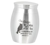 Hoement Memorial Bird Ashes Urn Silver Keepsake Cinerary Casket for Parrot Cremated Pet Animal Mini Cremation Box Suitable for Bird Funeral and Remembrance