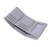 Hoement Men's Canvas Folding Card Holder Wallet Lightweight Id Card Bag and Change Pouch with Multiple Compartments Compact Design for Business and Daily Use Stylish Grey Denim Color