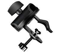 Hoement Mic Clip Microphone Stand Clamp Metal with Rotating Plate Ergonomic Knob 19mm Hole Diameter Height Adjustable 360 Degree Rotation Floor-standing Design for Speeches and Live Music