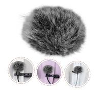 Hoement Microphone Furry Windshield Cover Black White Windproof Mic Mask Shield for Outdoor Recording and Speech Protection