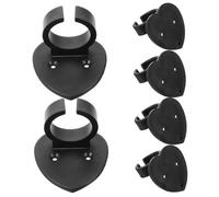 Hoement Microphone Holder Wall Mount Bracket Suitable for Occasions for Microphone and Nameplate 6pcs Black Heart-shaped with Cable Management Made of Sturdy Abs Material