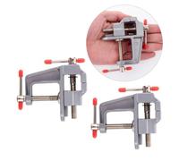 Hoement Mini Aluminum Alloy Flat Table Vise Bench Clamp Portable Manual Household Vise for Jewelry Woodworking Crafts Model Building Light Metalworking DIY Projects