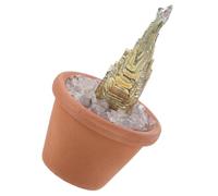 Hoement Mini Crystal Tree Sculpture with Gemstone Craft in Ceramic Pot Portable Feng Shui Ornament for Home Office Desk Car Dashboard Meditation Space Compact No Maintenance Elegant Decor