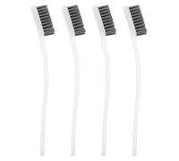 Hoement Mini Wire Scratch Brushes Set for Exceptional Cleaning Performance 4 Pcs with Triple Row Steel Wire Bristles and Extended Usage Life , for Welding Slag and Rust Removal