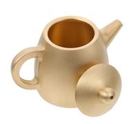 Hoement Miniature Brass Teapot Ornament Retro Creative Desktop Decoration Traditional Chinese Style Home Office Collectible Brass Teapot Model for Bar Spa Store