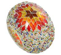 Hoement Modern Turkish Style Colored Glass Lamp Shade for Table Lamps Decorative Retro Replacement Globe for Desk Wall Hanging Lights Easy Install Elegant Mediterranean Mosaic Design