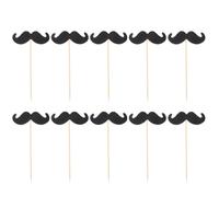 Hoement Moustache Cake Topper Funny Cake Decor Insert for Birthday Party Wedding Engagement Bridal Shower Baking Moustache Picks for Cupcakes Cakes Fruits Ice 40 Pack