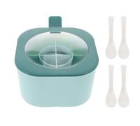 Hoement Multi-compartment Spice Box with Lid Airtight Divided Seasoning Container for Kitchen Household Use Freshness-preserving Green Condiment Storage for Salt Sugar Msg and Clean