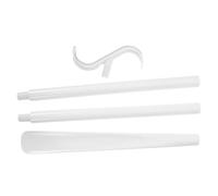 Hoement Multi-Function Detachable Long Handle Shoe Horn and Dressing Stick, Plastic Handled Shoe Lifter Aid for Elderly and Pregnant, White Adjustable Dressing Pole for Socks and Clothes Assistance