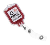 Hoement Multi-Function Doctor Badge Holder Retractable Reel with Glitter Acrylic Blood Type Badge and Alligator Clip for Nurses and Hospital Use