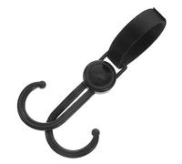 Hoement Multi-Purpose Double Hook Stroller Hanger Made of Sturdy Plastic and Polyester, Reusable and Resistant to Breakage, for Hanging Shopping Bags and Diaper Bags on Baby Strollers