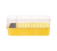 Hoement Nail Bits Box with Lid and Acrylic Material, 40 Holes Grinding Heads Organizer, Dustproof Hard Case with Space-saving Compact Design, for Workbenches and Professional Use