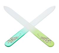 Hoement Nail Files Expert Maintenance Tools Colorful 2pcs Glass with Surface Sanding and Polish Removal Style for Natural Nails and Extensions for Home and Salon Use