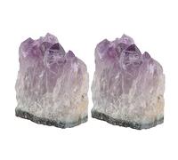 Hoement Natural Amethyst Mineral Specimens 2pcs 4-6cm Rough Purple Crystal Clusters for Desktop Adornment and Creative Teaching Samples Home Décor
