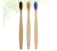 Hoement Natural Bamboo Toothbrush Set Eco-Friendly Biodegradable Handle with Soft Bristles 3pcs for Fragile Gingival Suitable for Men and Women Oral Care