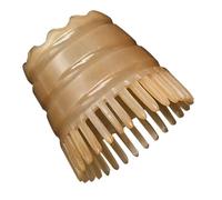 Hoement Natural Handmade Buffalo Horn Massage Comb Scalp Massager Shampoo Brush Anti-Static Detangling Tool with Smooth Teeth for Gentle Hair Care and Traditional Oriental Random Color