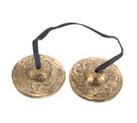 Hoement Nepal Crafted Brass Bell Ethnic Instrument Small Practice Cymbals Bell Spiritual Music Dancer Rhythm Maker