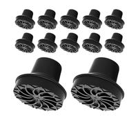Hoement Non Slip Walking Stick Rubber Tips 12Pcs Compatible with 12Mm Diameter Canes and Crutches, Black Replacement Caps for Trekking Poles and Quad Sticks